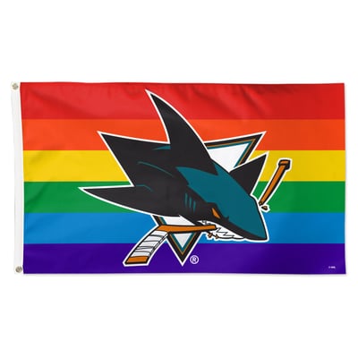 San Jose Sharks WinCraft 3' x 5' Single-Sided Deluxe Team Pride Flag