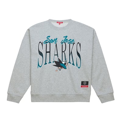  San Jose Sharks Mitchell & Ness Women's Hockey Night Sweatshirt - Heather Gray
