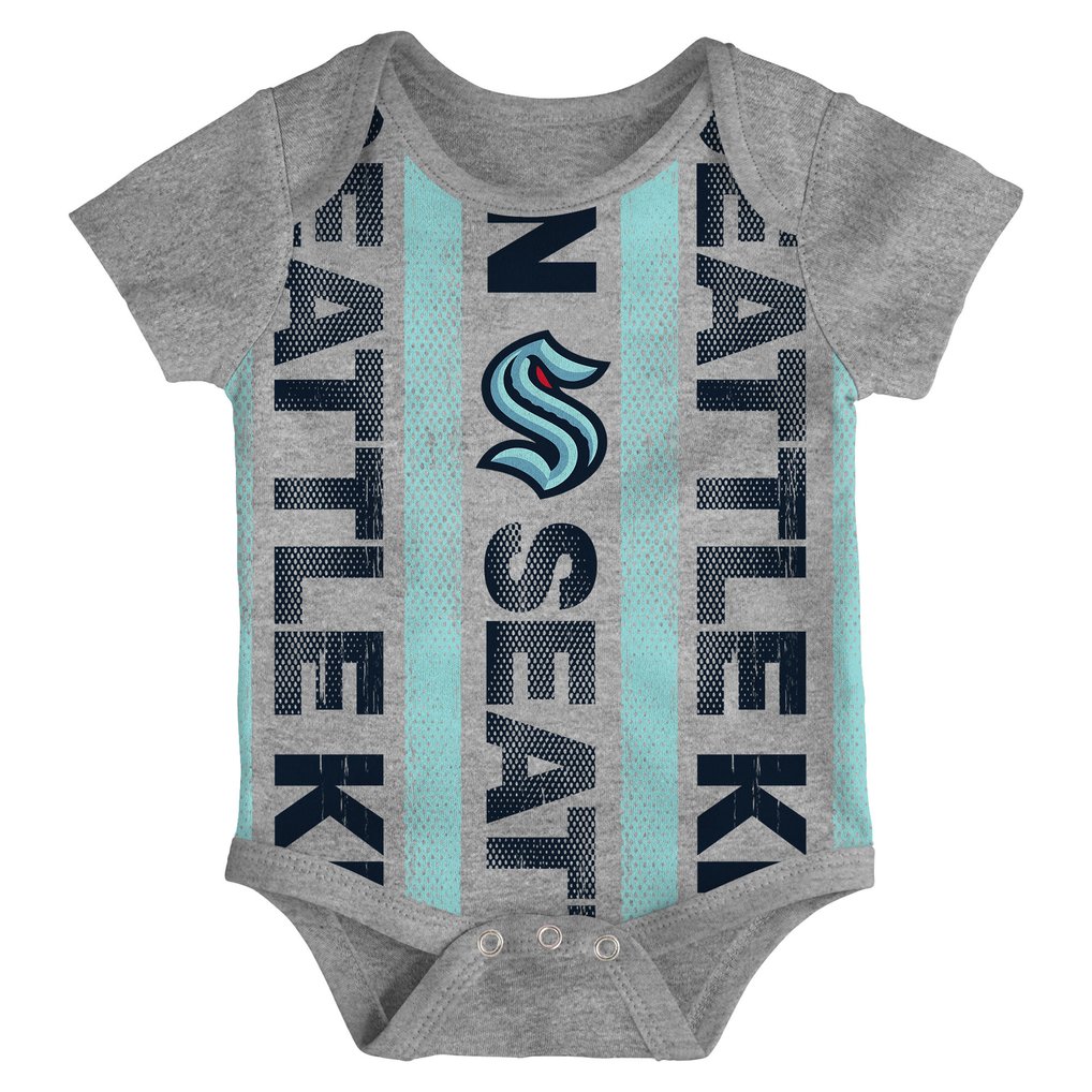 Seattle Kraken Infant Loyal Buddies Three-Pack Bodysuit Set