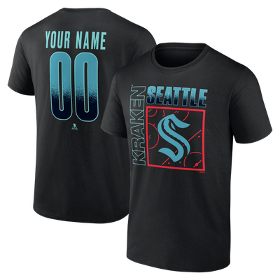 Seattle Kraken  Home Ice Pop Personalized Name & Number T-Shirt - Black