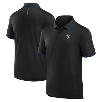 Seattle Kraken Fanatics Front Office Move Mono Polo - Black