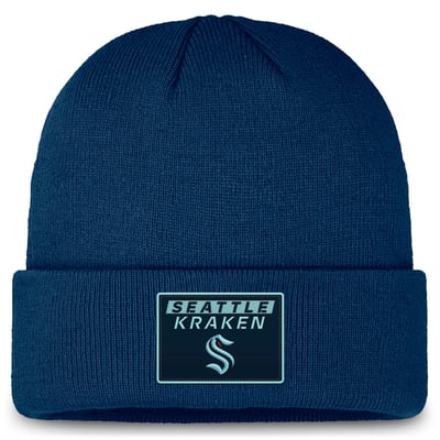 Seattle Kraken Fanatics Authentic Pro Cuffed Knit Hat - Deep Sea Blue