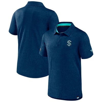  Seattle Kraken Fanatics Authentic Pro Jacquard Polo - Deep Sea Blue