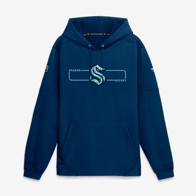 Seattle Kraken Fanatics Authentic Pro Rink Fleece Pullover Hoodie - Deep Sea Blue