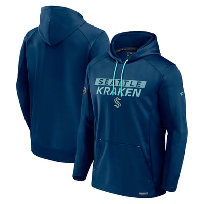  Seattle Kraken Fanatics Authentic Pro Rink Fleece Pullover Hoodie - Deep Sea Blue