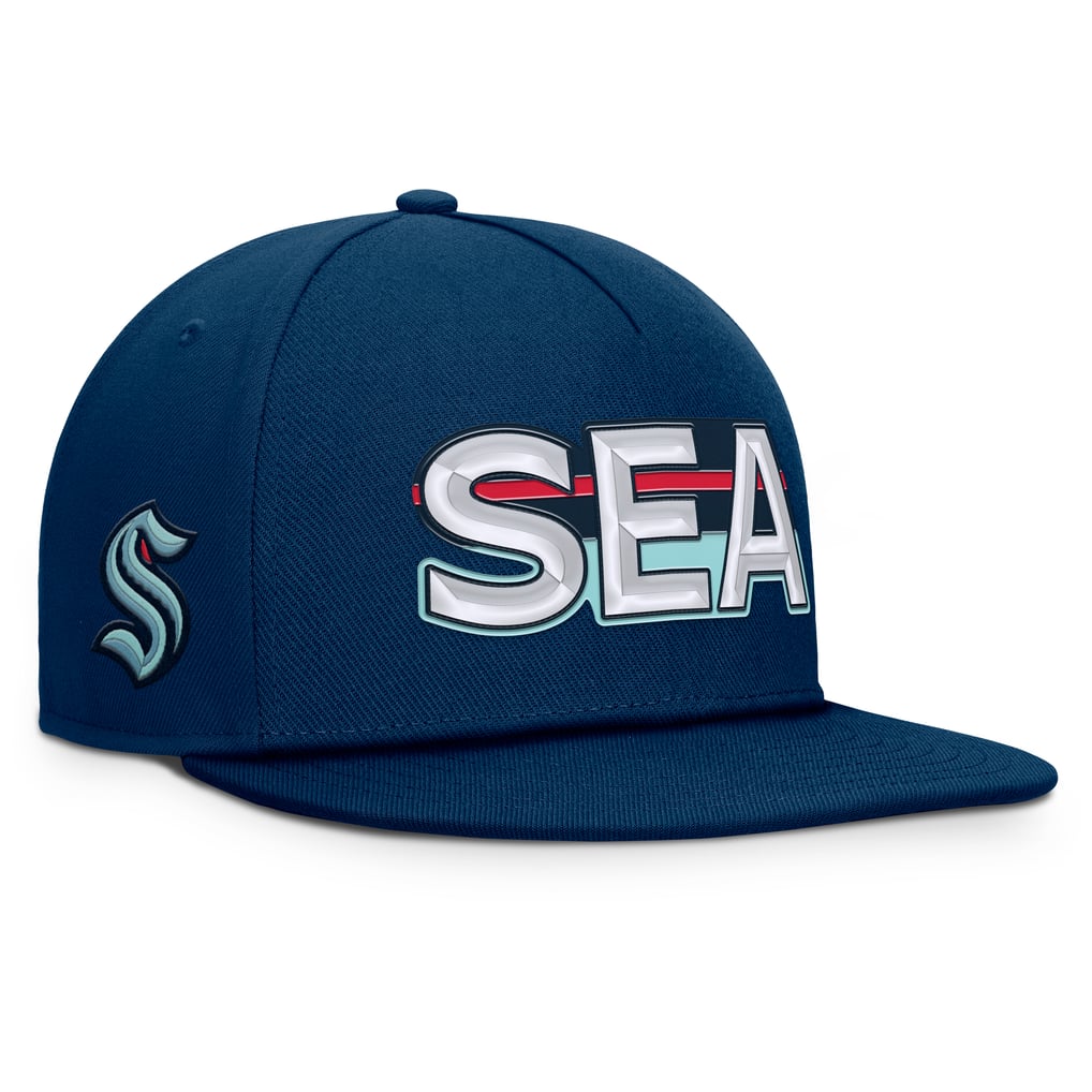 Seattle Kraken Fanatics Authentic Pro Rink Team Code Snapback Hat - Deep Sea Blue