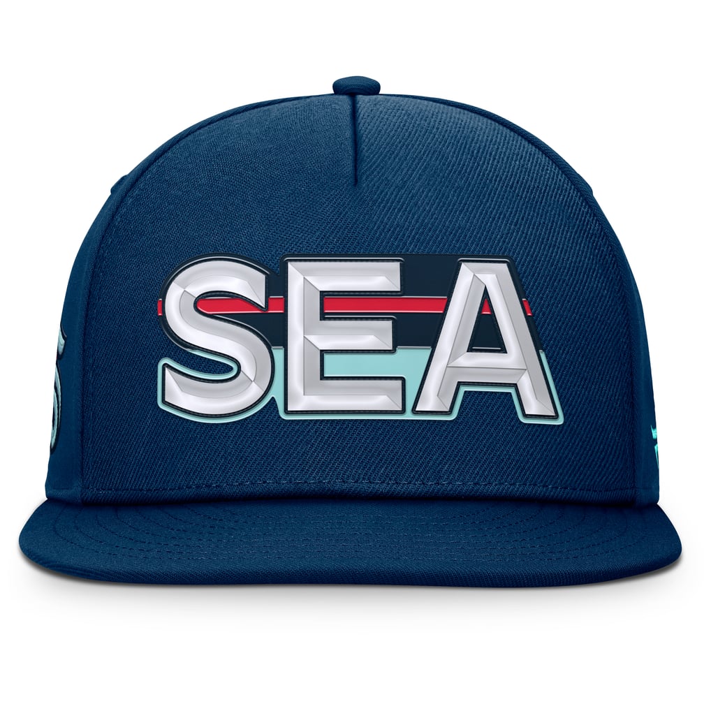 Seattle Kraken Fanatics Authentic Pro Rink Team Code Snapback Hat - Deep Sea Blue