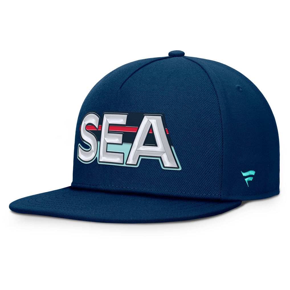 Seattle Kraken Fanatics Authentic Pro Rink Team Code Snapback Hat - Deep Sea Blue