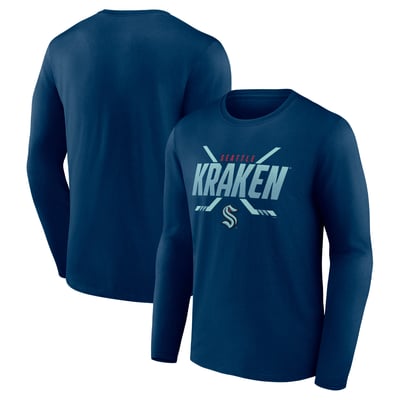 Seattle Kraken Fanatics Covert Long Sleeve T-Shirt - Deep Sea Blue