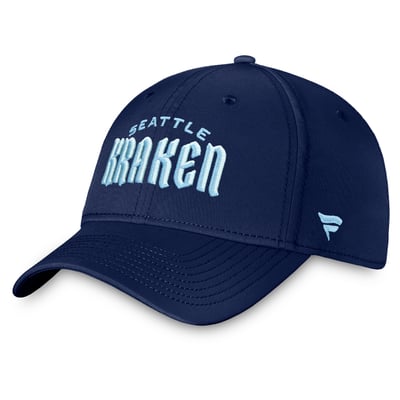 Seattle Kraken Fanatics Wordmark Flex Hat - Deep Sea Blue