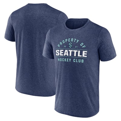 Seattle Kraken Fanatics Property Of T-Shirt - Heather Deep Sea Blue