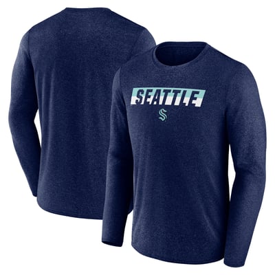Seattle Kraken Fanatics Transition Long Sleeve T-Shirt - Heather Navy
