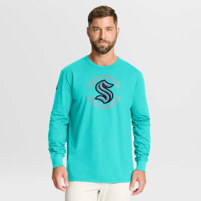 Seattle Kraken Fanatics Authentic Pro Property Of Practice Long Sleeve T-Shirt - Light Blue