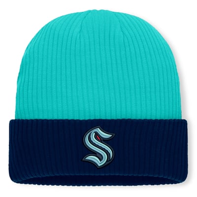 Seattle Kraken Fanatics Authentic Pro Rink Cuffed Knit Hat - Light Blue