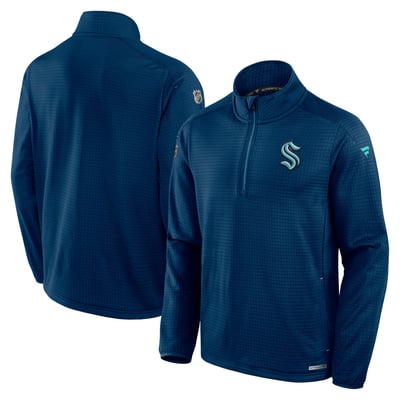 Seattle Kraken Fanatics Authentic Pro Rink Quarter-Zip Jacket - Navy