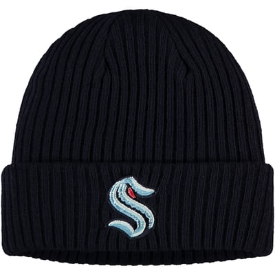 Seattle Kraken Fanatics Core Primary Logo Cuffed Knit Hat - Navy