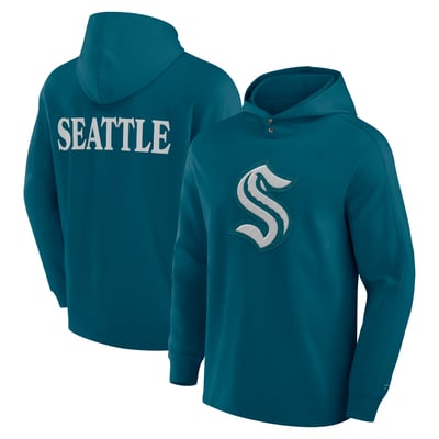 Seattle Kraken Fanatics Elements Blaze Tri-Blend Long Sleeve Hoodie T-Shirt - Teal