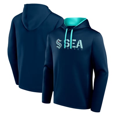 Seattle Kraken Logo Athletic Head Start Pullover Hoodie - Navy