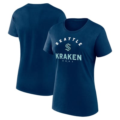 Seattle Kraken Logo Athletic Women's Unrivaled T-Shirt - Navy