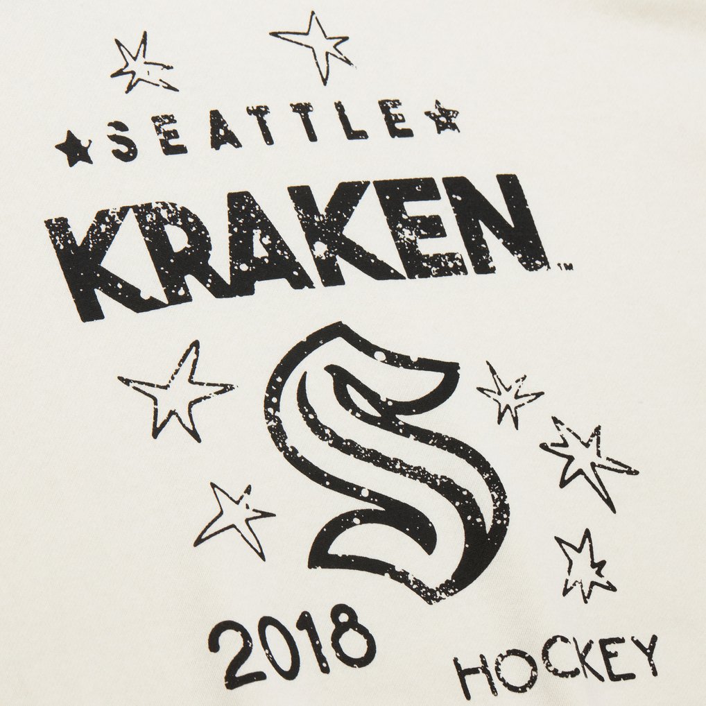  Seattle Kraken Mitchell & Ness Women's Logo 3.0 Pullover Sweatshirt - Cream