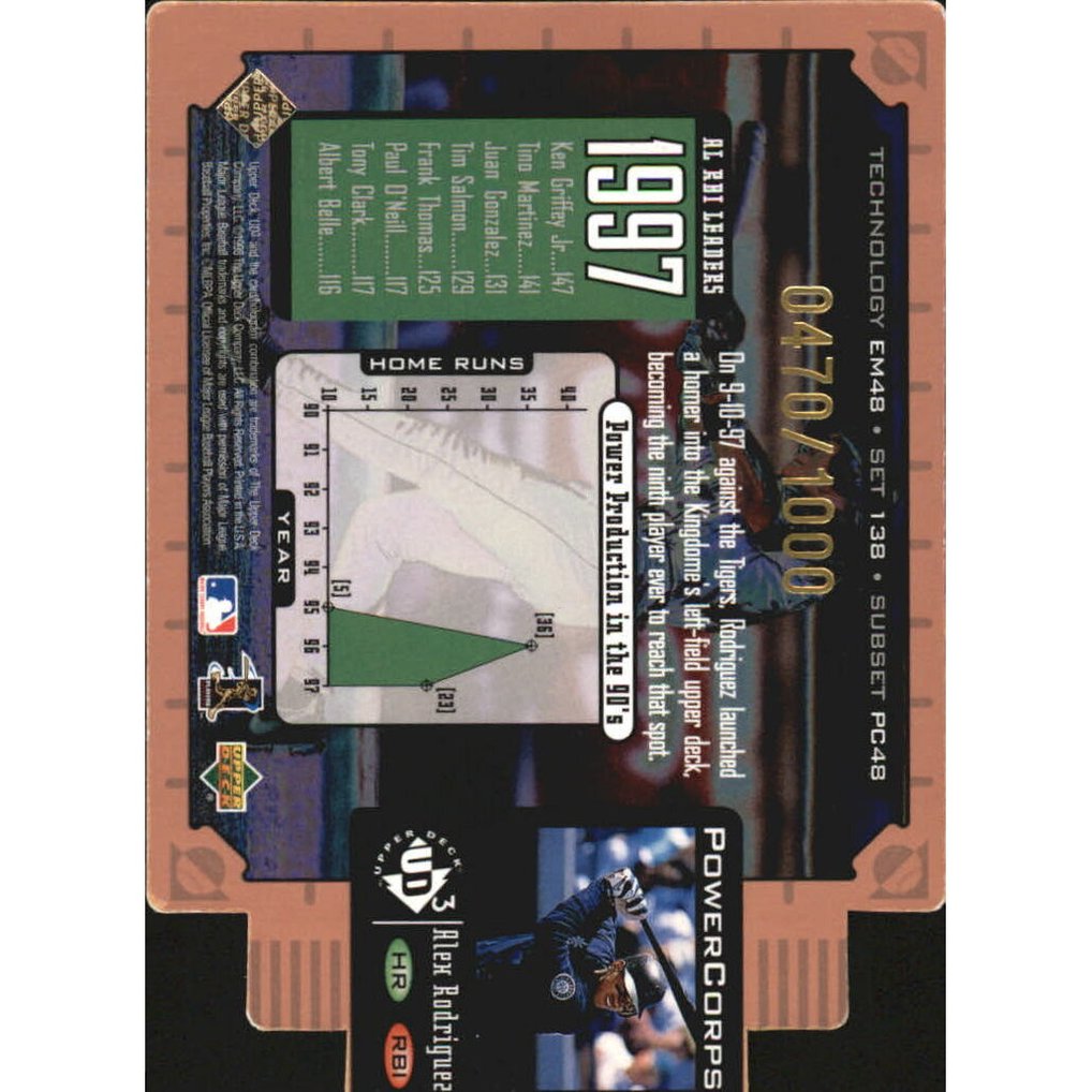 1998 UD3 Die Cuts #138 Alex Rodriguez PE