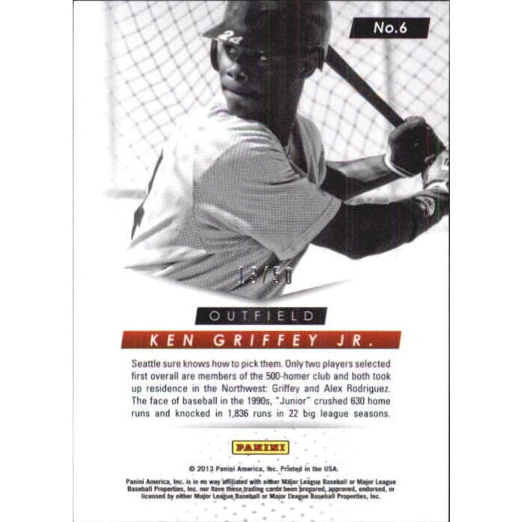 2013 Panini Prizm Perennial Draft Picks First Overall Picks #6 Ken Griffey Jr.