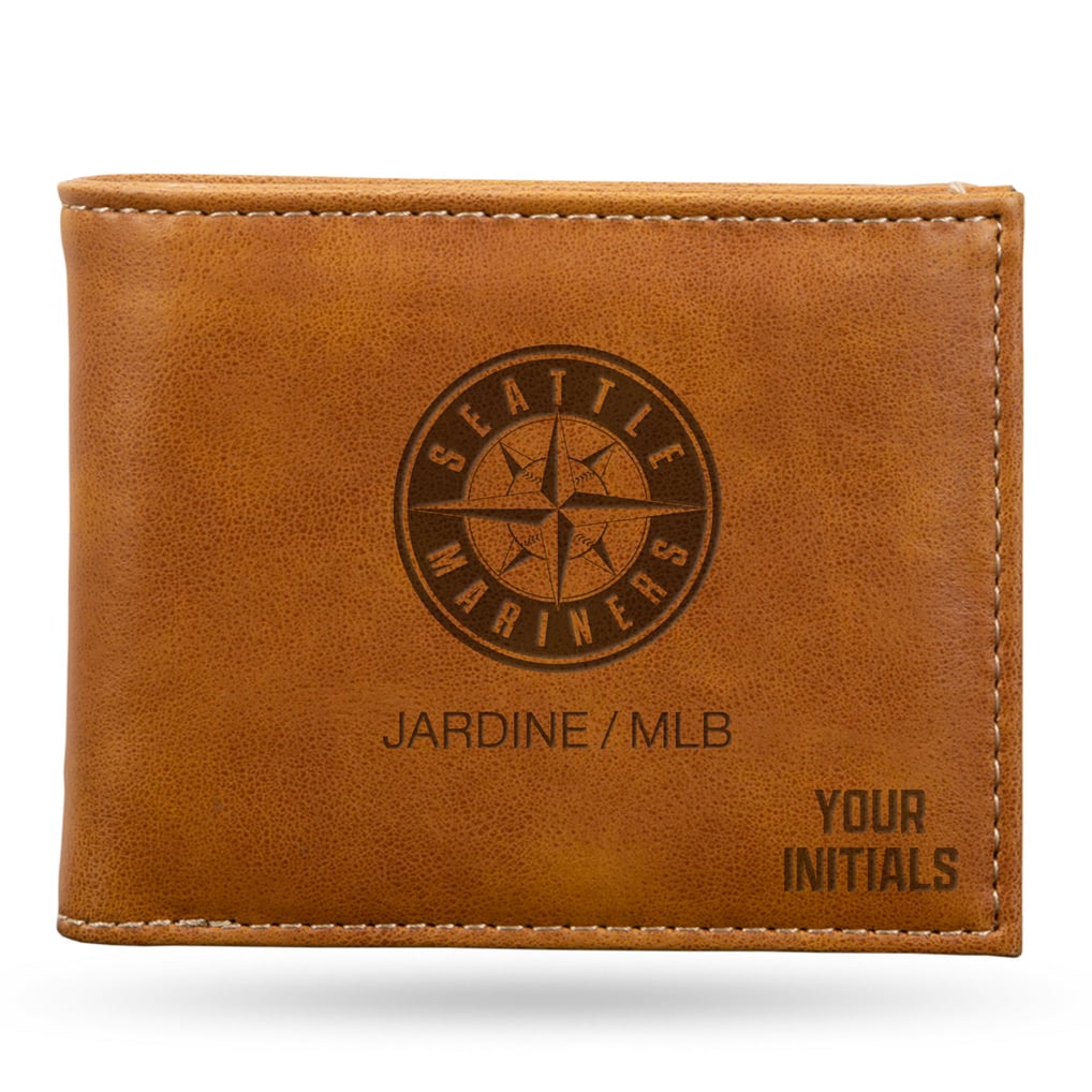 Seattle Mariners Personalized Billfold Wallet - Brown