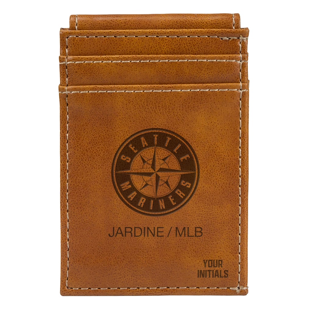 Seattle Mariners Personalized Front Pocket Wallet - Brown