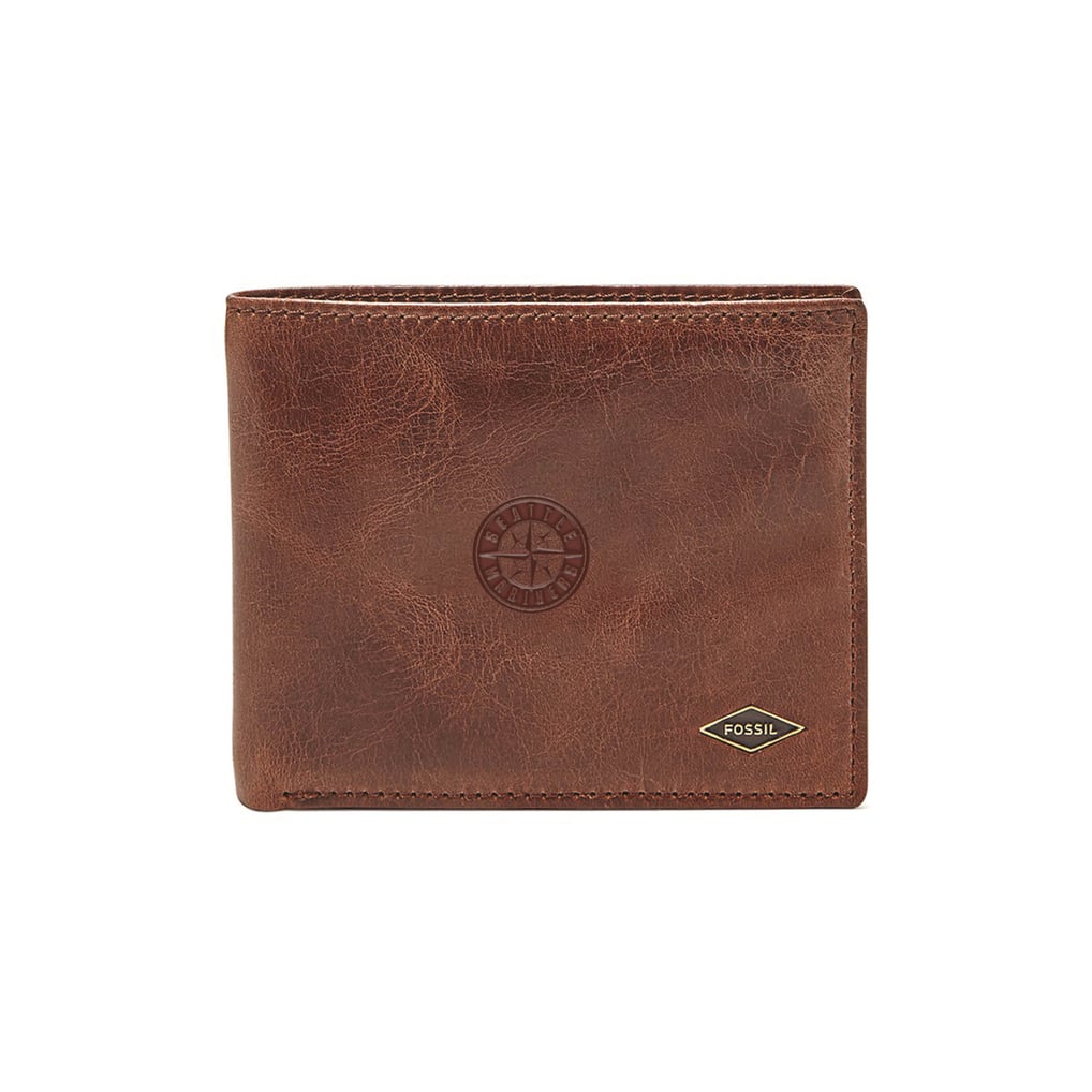 Seattle Mariners Fossil Ryan RFID Flip ID Bifold - Brown