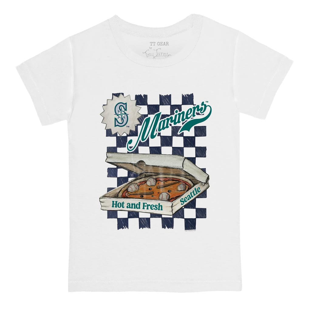 Seattle Mariners Tiny Turnip Infant Pizza T-Shirt - White