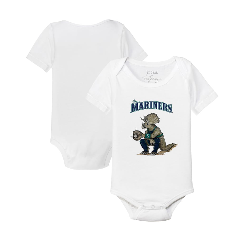 Seattle Mariners Tiny Turnip Infant Triceratops Bodysuit - White