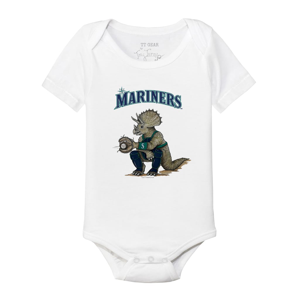 Seattle Mariners Tiny Turnip Infant Triceratops Bodysuit - White
