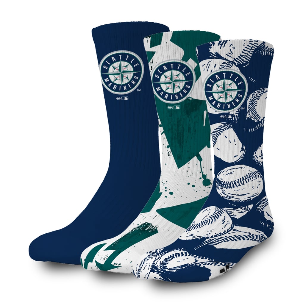 Seattle Mariners ISlide Three-Pack Lifestyle Crew Socks Set