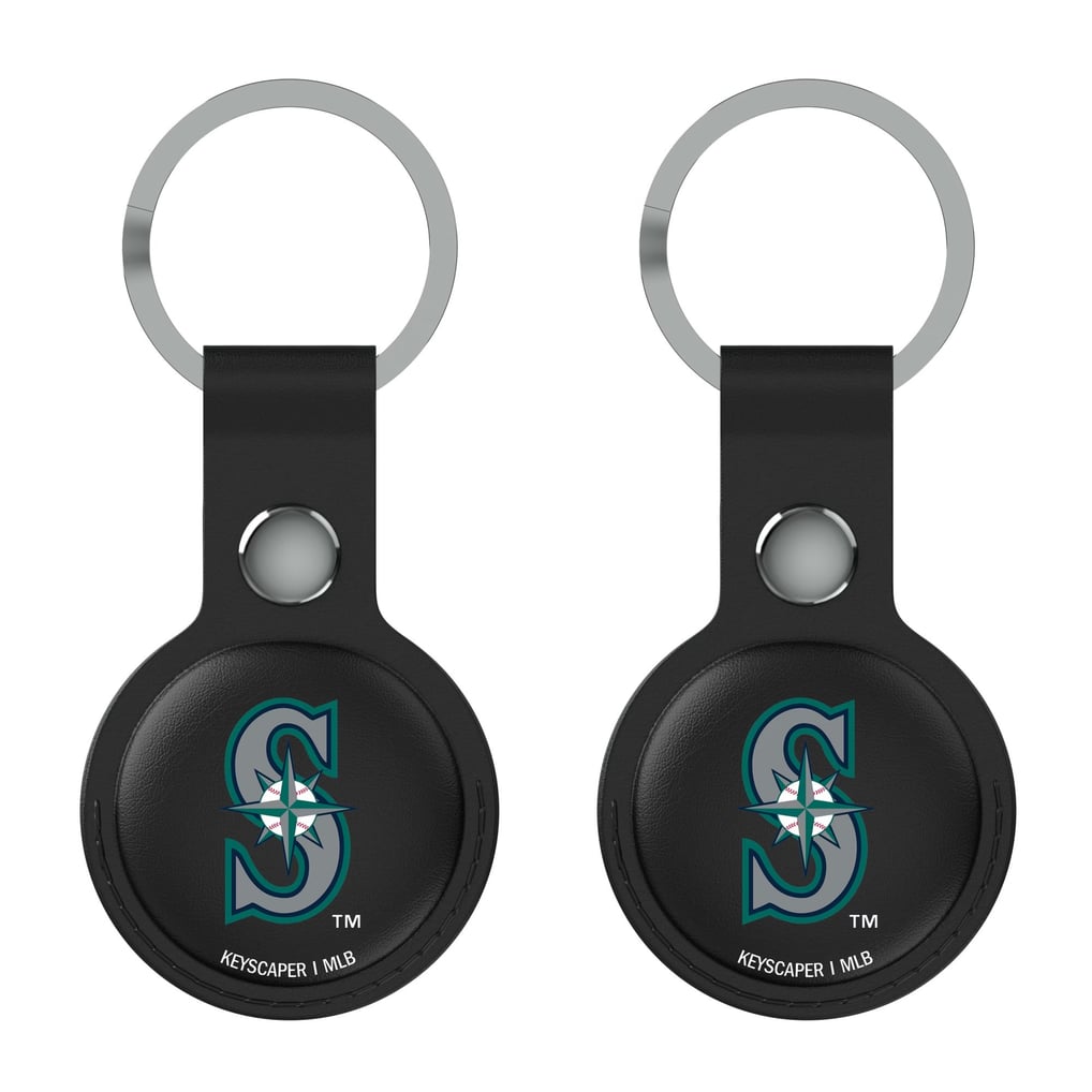 Seattle Mariners Keyscaper Black Leatherette AirTag Holder 2-Pack