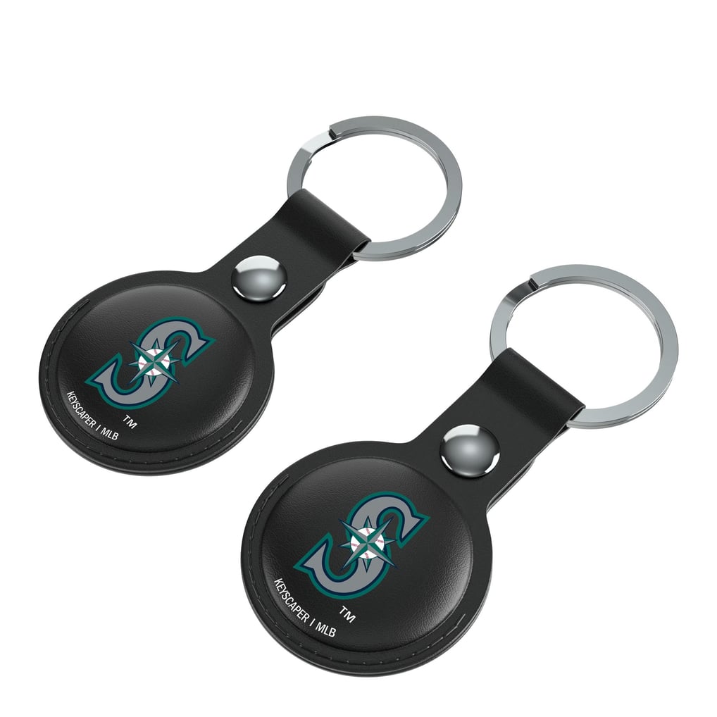 Seattle Mariners Keyscaper Black Leatherette AirTag Holder 2-Pack