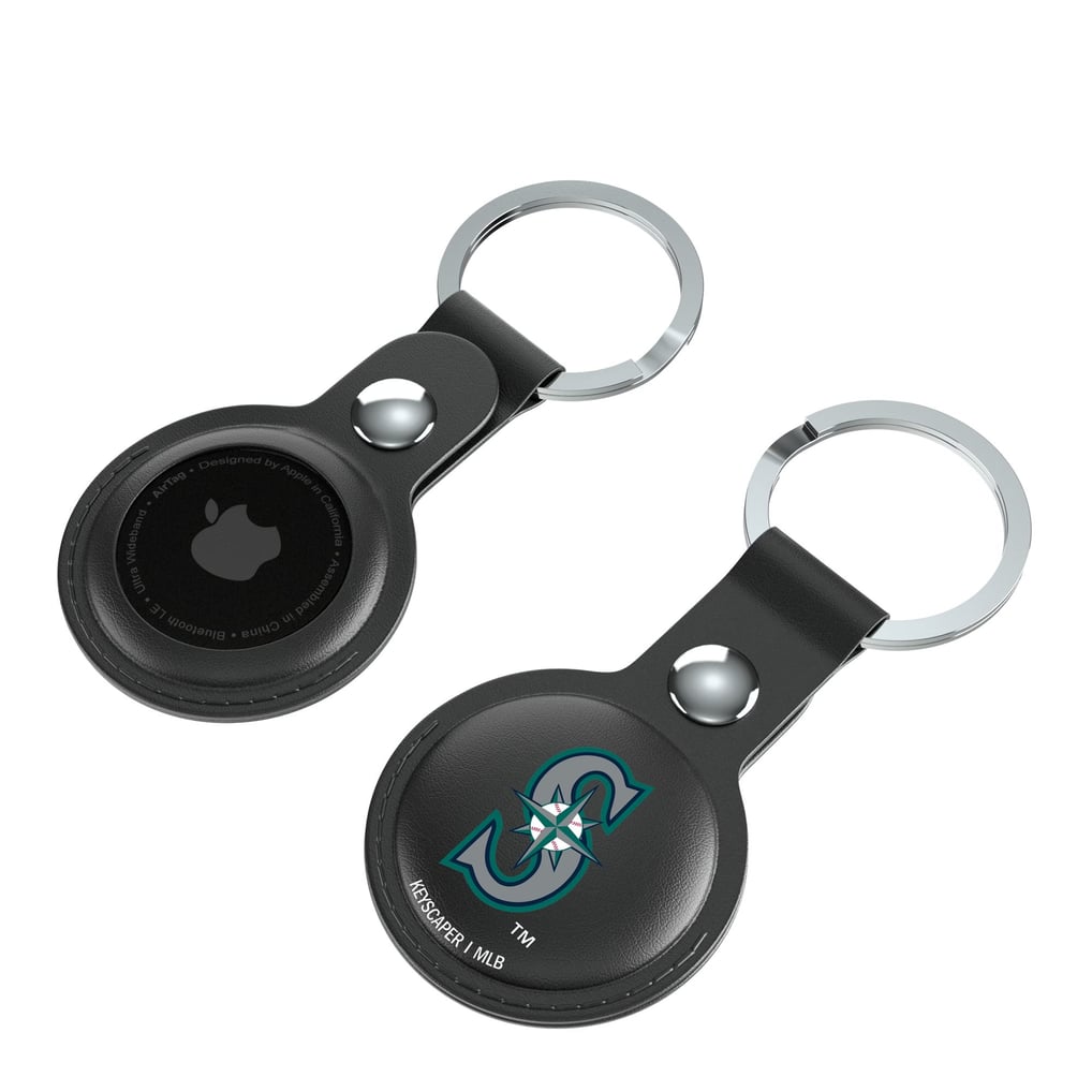 Seattle Mariners Keyscaper Black Leatherette AirTag Holder 2-Pack
