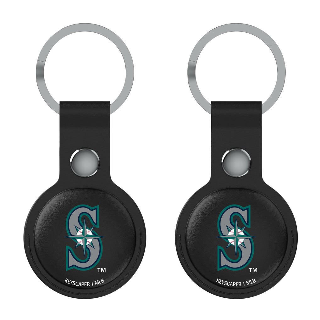 Seattle Mariners Keyscaper Black Leatherette AirTag Holder 2-Pack