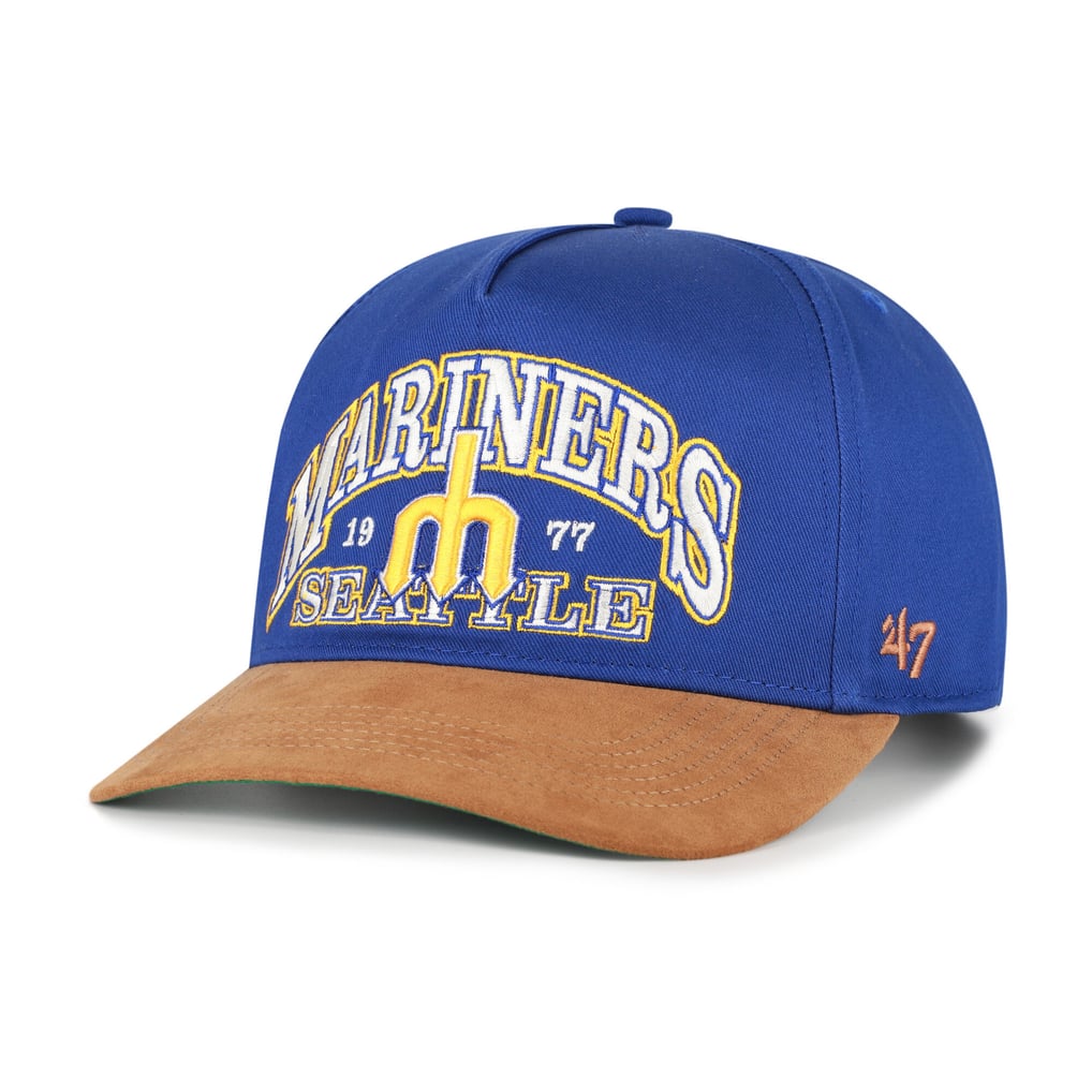Seattle Mariners '47 Cooperstown Break Wood Suede Hitch Adjustable Hat - Royal/Brown
