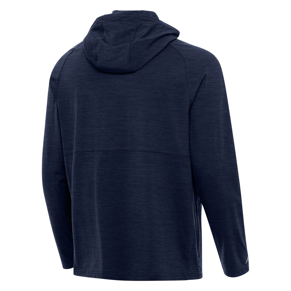 Seattle Mariners Antigua Spikes Stars and Stripes Team Logo Quarter-Zip Pullover Hoodie - Heather Navy