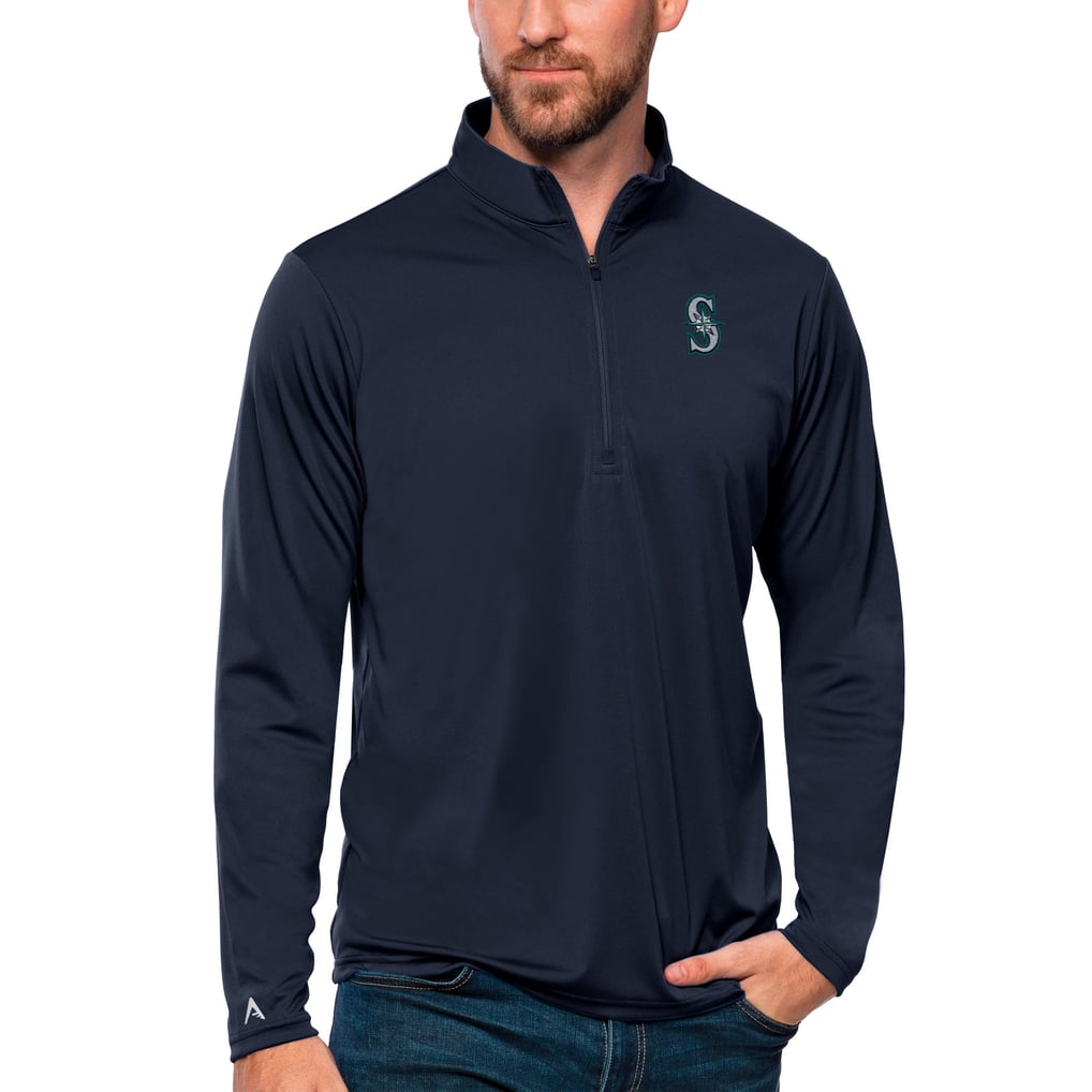 Seattle Mariners Antigua Tribute Quarter-Zip Pullover Top - Navy