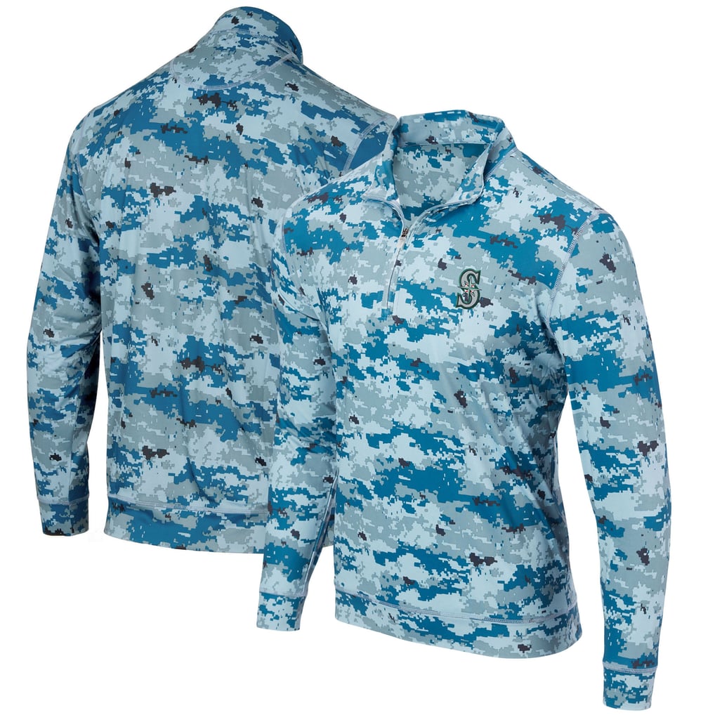 Seattle Mariners Digital Camo Performance Quarter-Zip Pullover Jacket - Blue