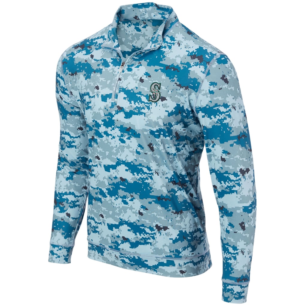 Seattle Mariners Digital Camo Performance Quarter-Zip Pullover Jacket - Blue