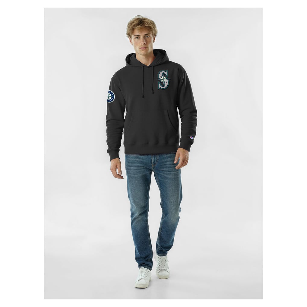  Seattle Mariners Champion Reverse Weave Chenille Hoodie - Black