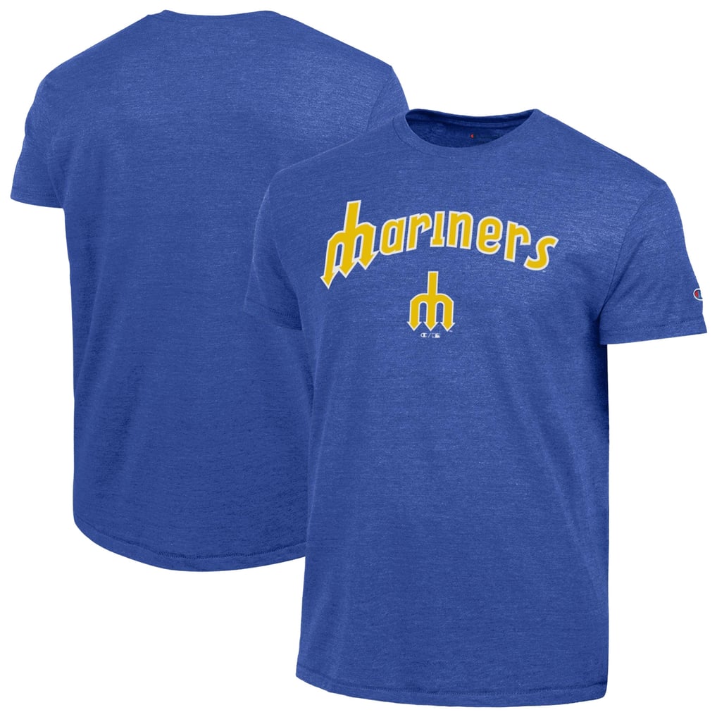  Seattle Mariners Champion Cooperstown Wordmark Lockup Tri-Blend T-Shirt - Royal