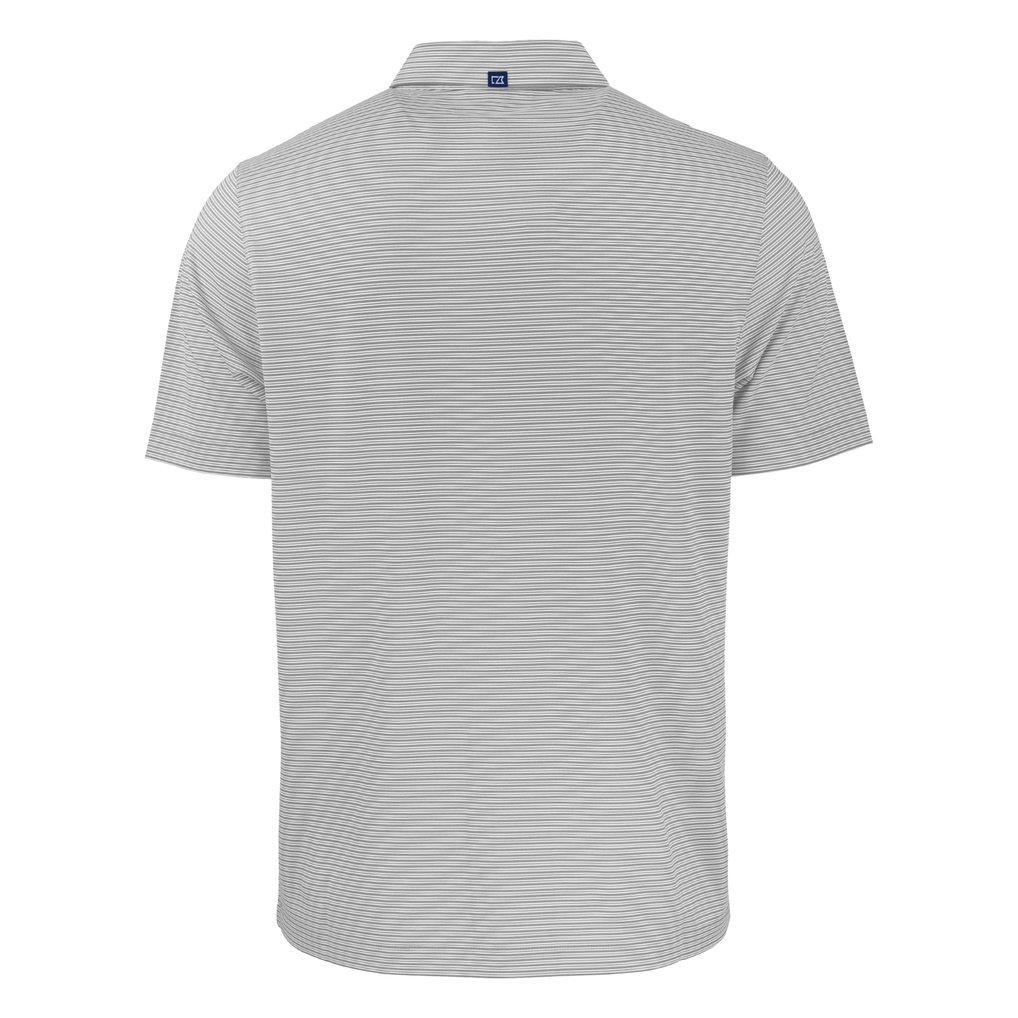 Seattle Mariners Cutter & Buck Forge Eco Double Stripe Stretch Recycled Polo - Gray/White