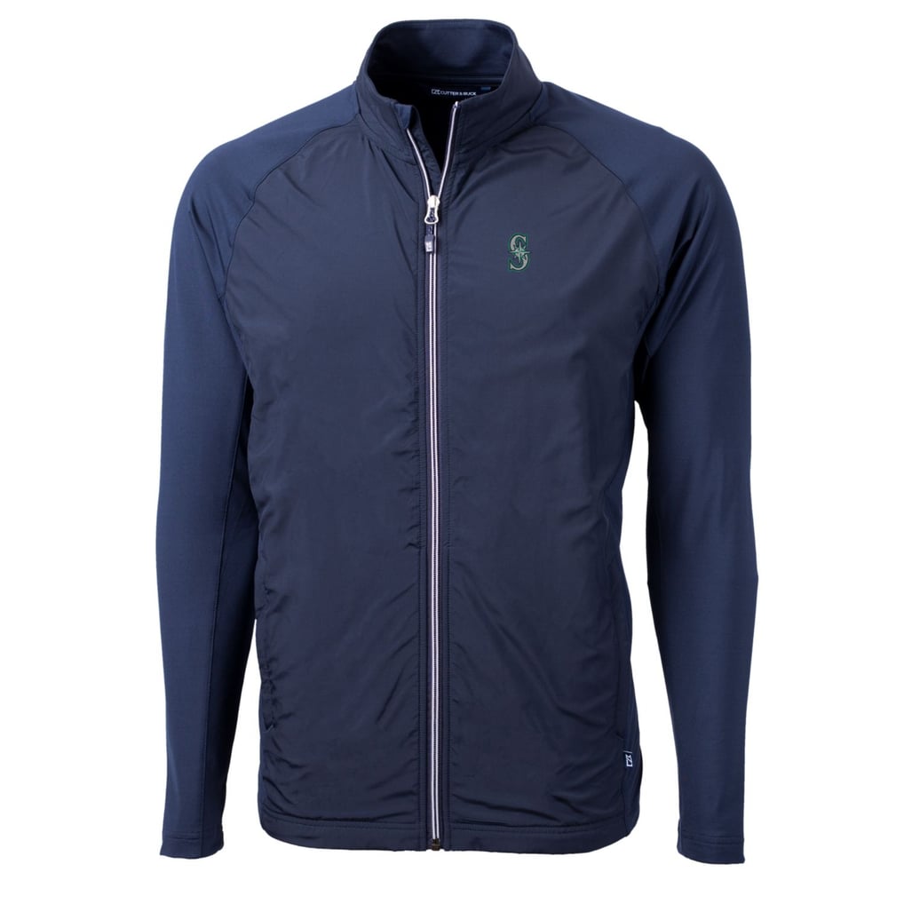 Seattle Mariners Cutter & Buck Big & Tall Adapt Eco Knit Full-Zip Jacket - Navy