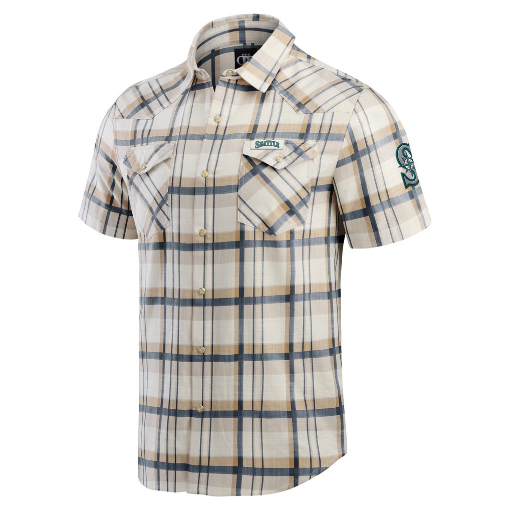 Seattle Mariners Darius Rucker Collection by Fanatics Plaid Full-Snap Shirt - Navy