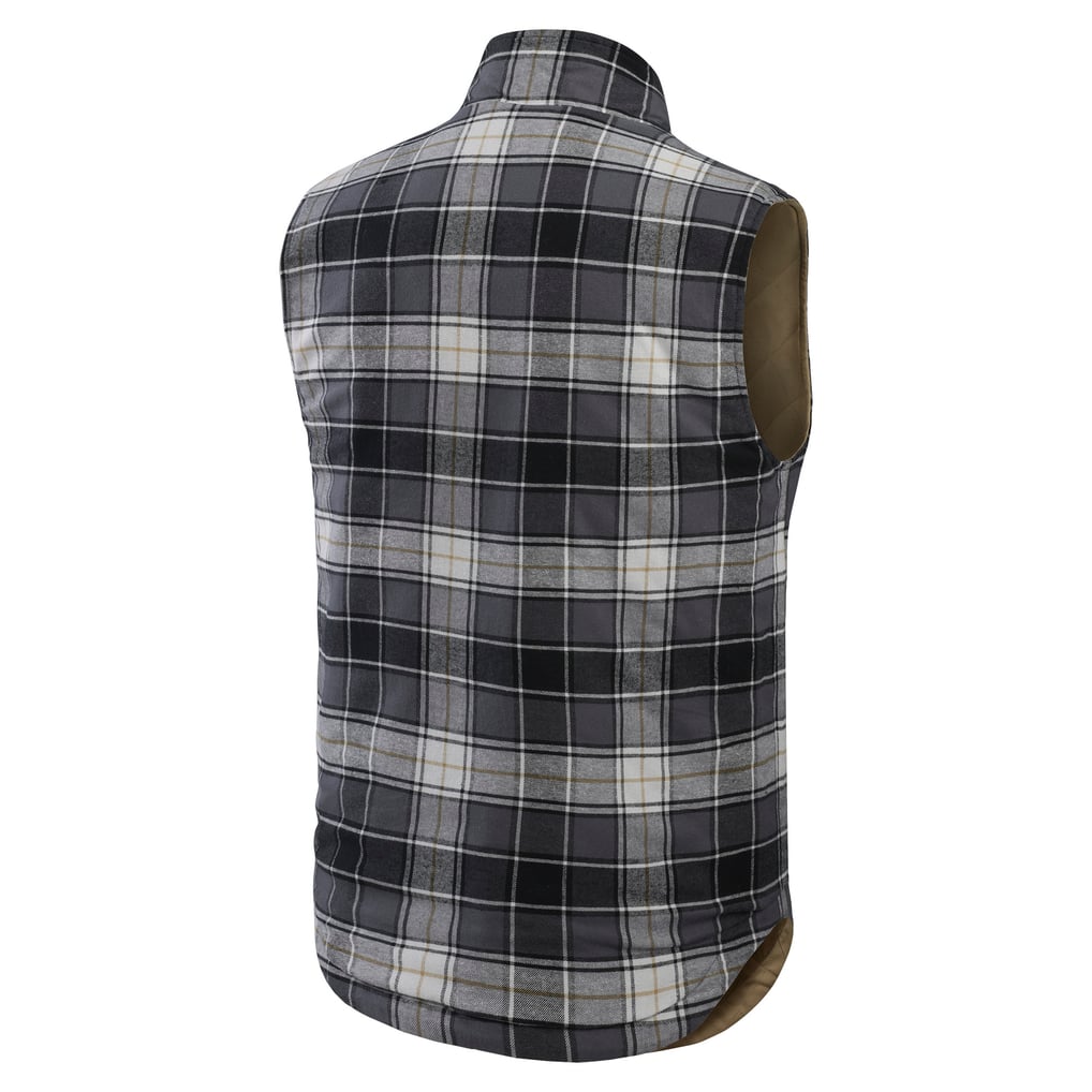 Seattle Mariners Darius Rucker Collection by Fanatics Reversible Canvas & Plaid Patch Full-Zip Vest - Tan/Charcoal