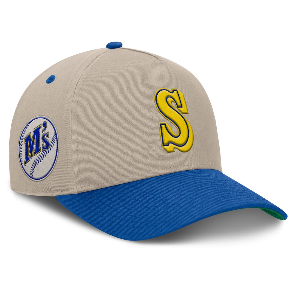 Seattle Mariners Fanatics Veteran A-Frame Adjustable Hat - Khaki/Royal