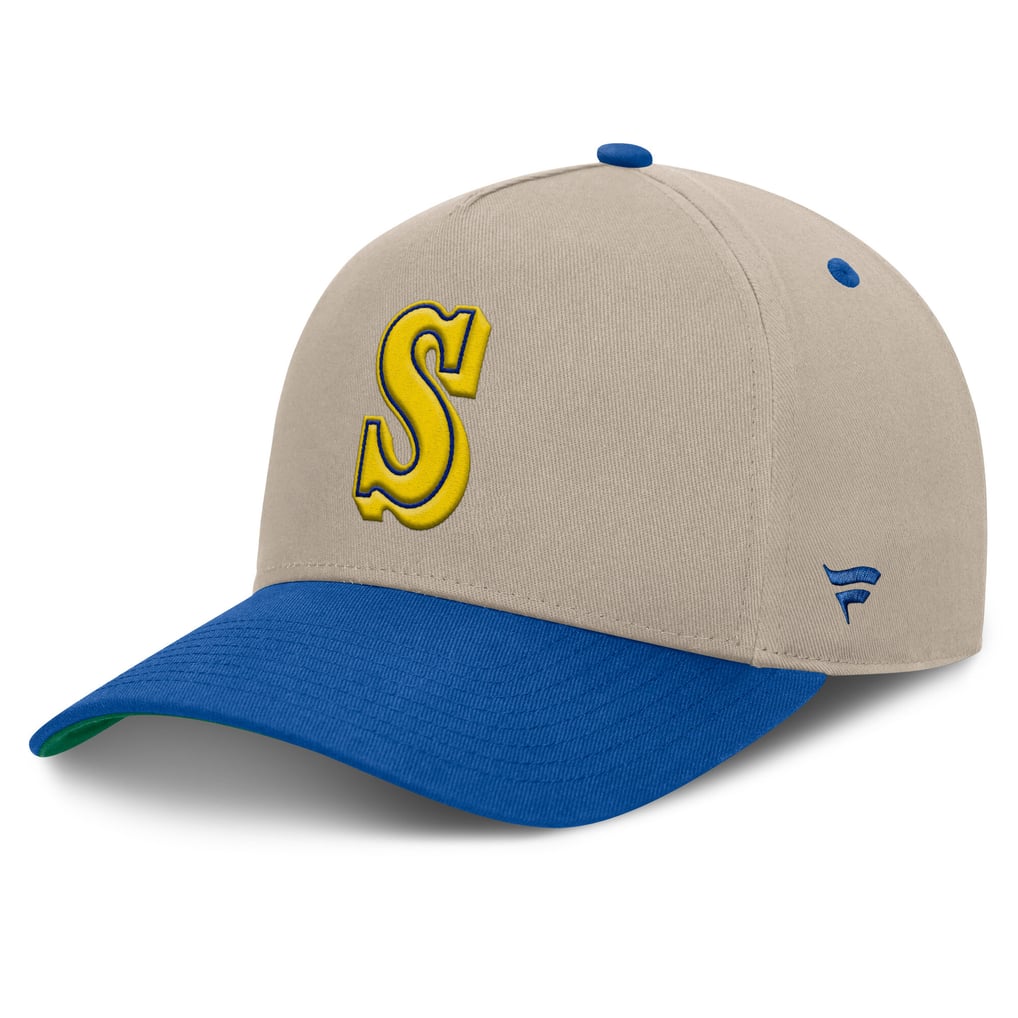 Seattle Mariners Fanatics Veteran A-Frame Adjustable Hat - Khaki/Royal